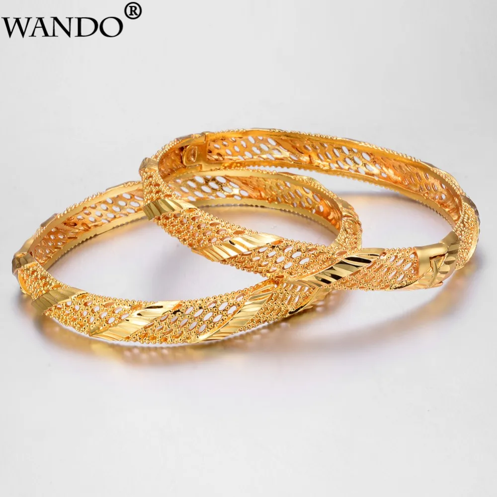 Wando золотой цвет этнический браслет для женщин круглая банка Открытый браслет Эфиопией/Дубай Средний ювелирные изделия в восточном стиле подарки матери Рамадан b31