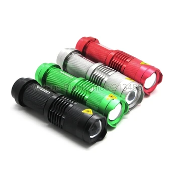 

50pcs/lot Hot Waterproof LED Flashlight 7W CREE Q5 Focus Zoomable 400 Lumens LED Torch Light