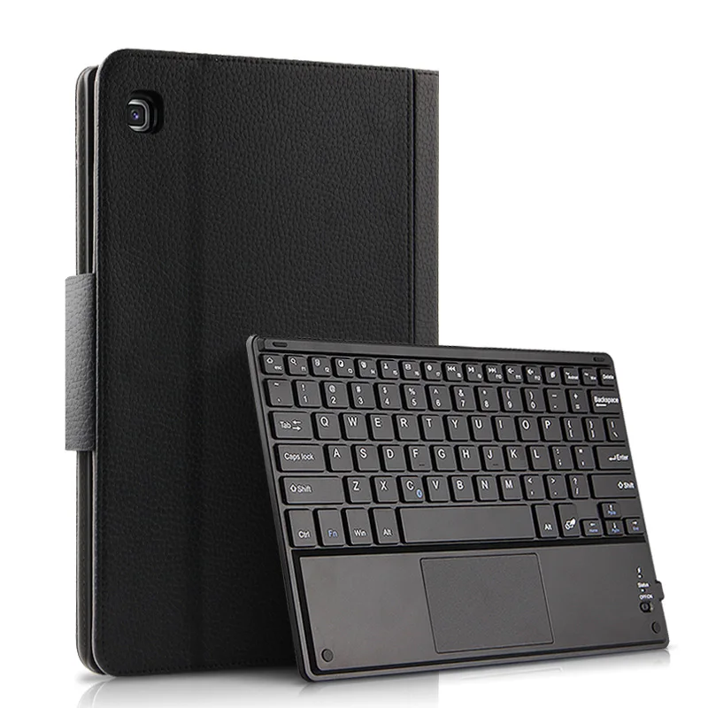 Беспроводная Bluetooth клавиатура чехол для Samsung Galaxy Tab S5E чехол 10," T720 T725 чехол для планшета кожаный Стенд чехол - Цвет: Black