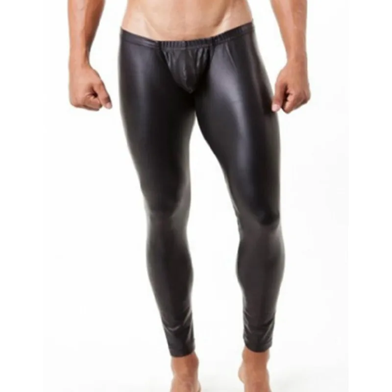 

Sexy men's leather tights buttocks mens see through pants erotic men latex pants man male pleasure elastic waist gay leggings