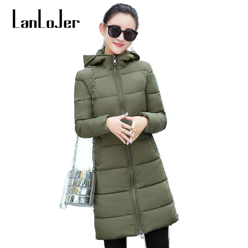 Cotton long section of women thicker knee 2018 new winter