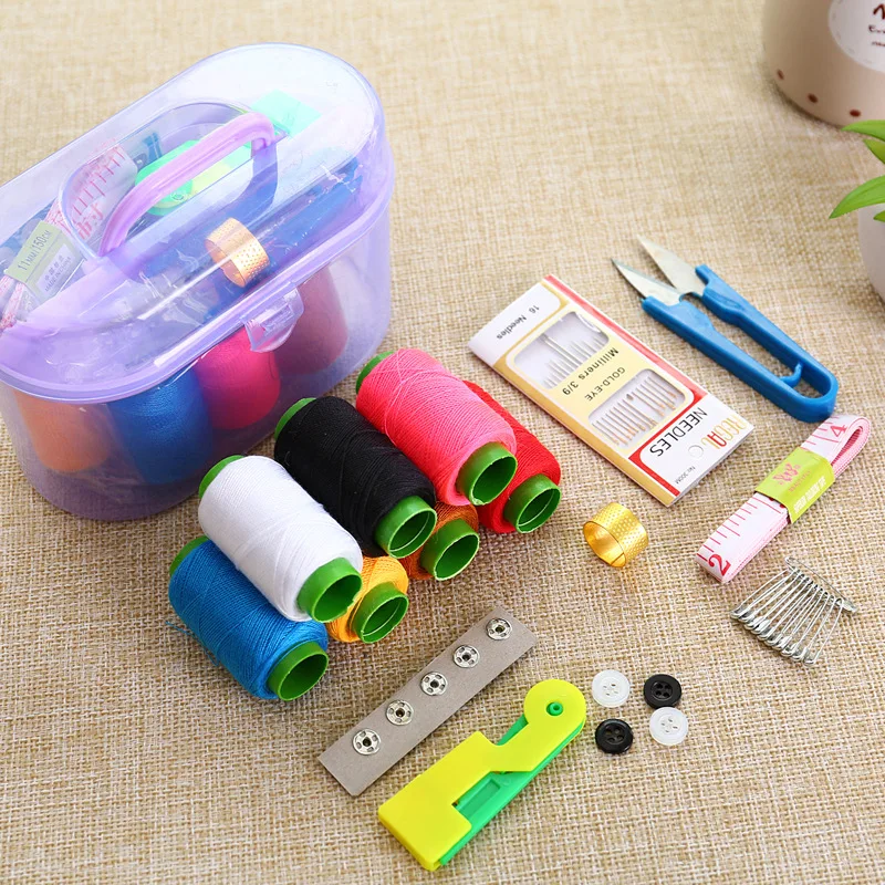 

Kuke 2019 New 10 Pieces Set of Large Sized Sewing Box Set of Household Sewing Tools Portable Sewing Kit Storage Box