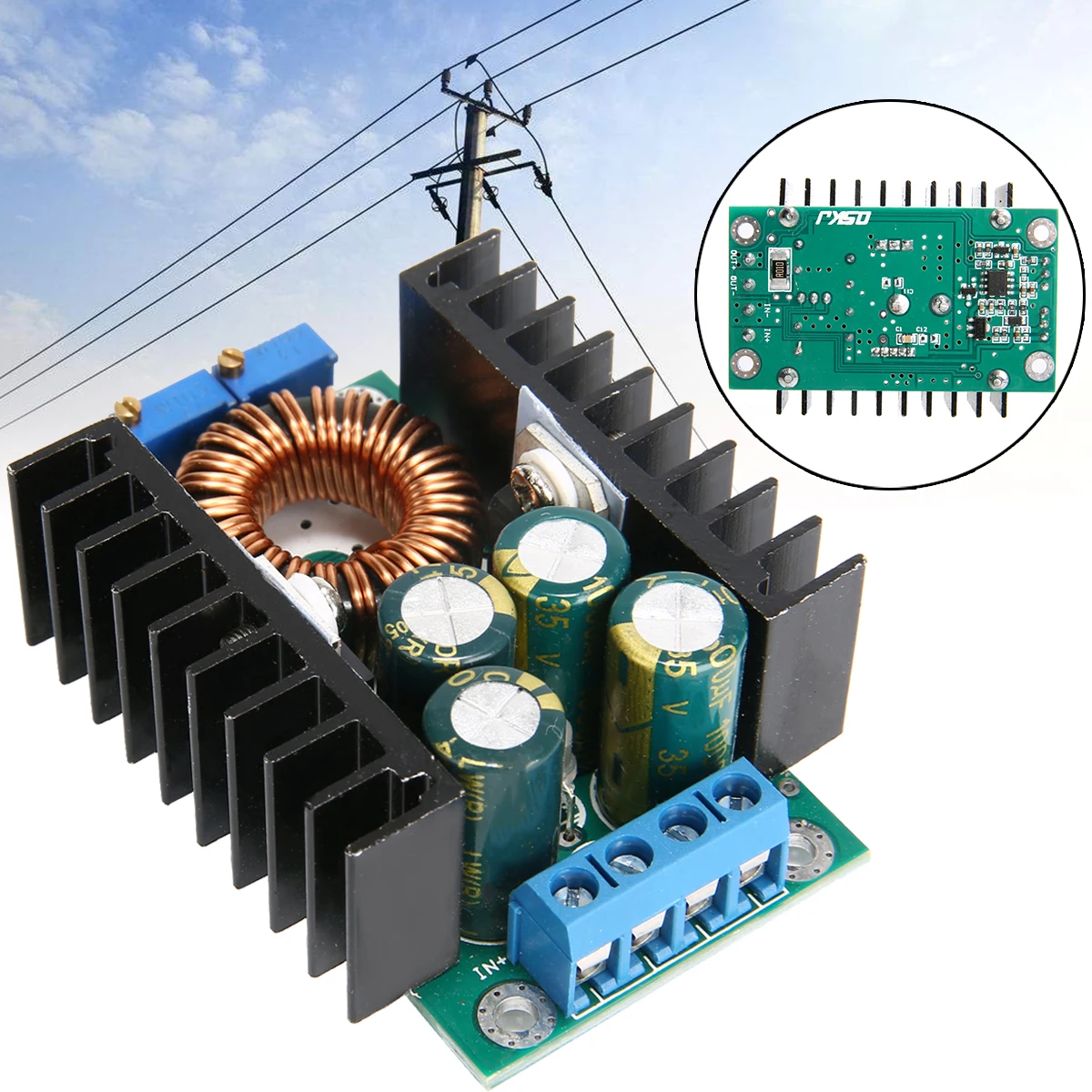 

Electrical DC -DC CC CV Buck Converter Step Down Power Module 5-40V to 1.2-35V 9A 300W Constant Voltage Module 64*47*23.5mm