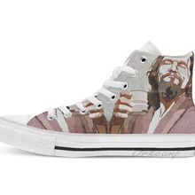 «БОЛЬШОЙ ЛЕБОВСКИ» чувак портрет Высокие холщовые без каблука Повседневное индивидуальный дизайн обувь Прямая