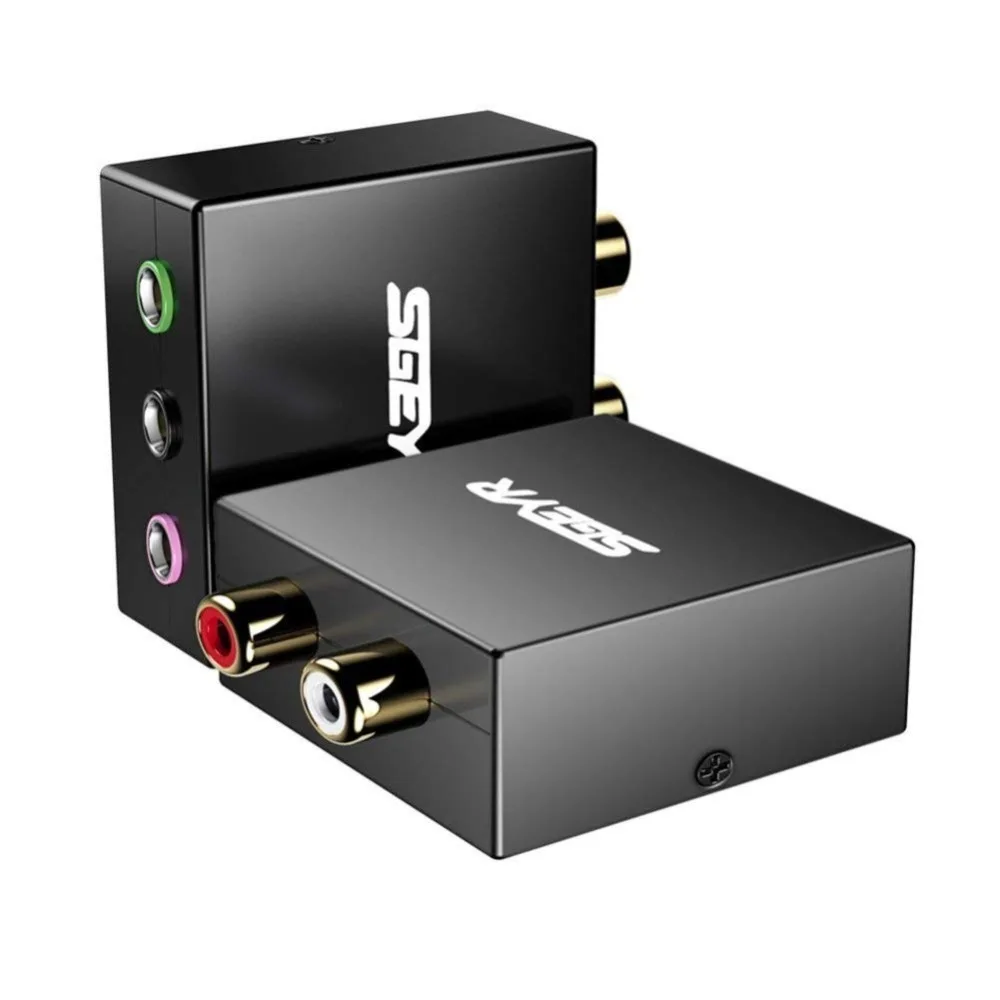 Najtaniej SGEYR 5.1 konwerter Audio konsola do gier Adapter pozłacane gniazdo Audio 2 rca (L R) jack i 3x3.5mm Jack dwukierunkowy konwersji