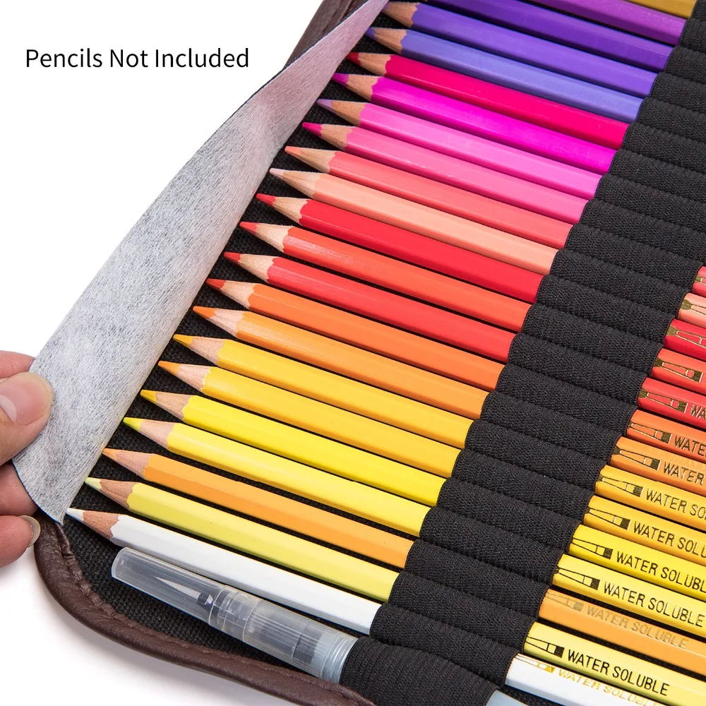 Bianyo, 72 держателя, цветная сумка для карандашей, большая емкость, Холщовый рулон, школьный чехол для карандашей, для профессионального рисования, канцелярские принадлежности