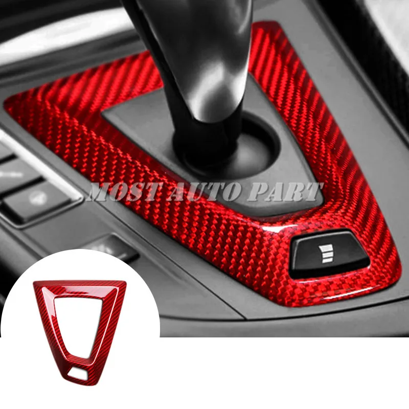 

Carbon Fiber Console Gear Shift Box Trim Cover For BMW M2 M3 M4 F80 F82 F83 F87 2014-2018 Red/Black
