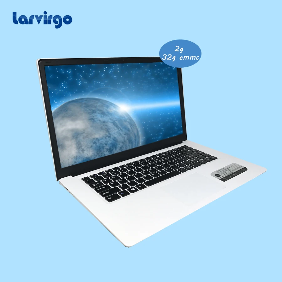 

High capacity battery windows 10 system 15.6 inch slim White laptop 2G ram 32GB EMMC 320GB HDD built in bluetooth camera pc