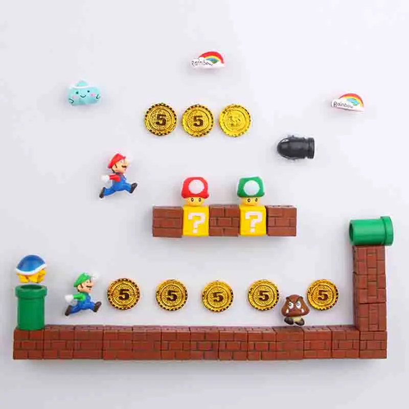 Новые 47 шт. комбинация 3D Super Mario Bros. Магниты на холодильник стикер сообщений домашний декор детские игрушки подарок на день рождения - Цвет: 41 Combinations