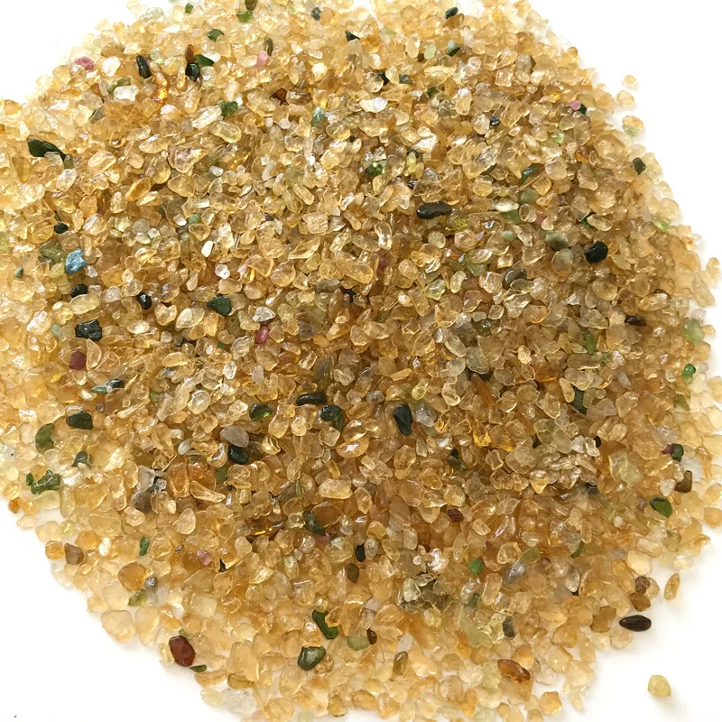 

Drop Shipping 1000g 3-6mm Natural Yellow Tourmaline Round Crystal Stone Gravel Shape Stone Gemstones Natural