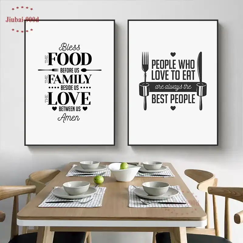 Decoracion De Cocina Cita De Comida Pintura En Lienzo