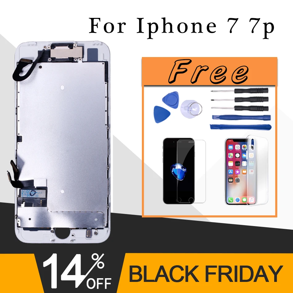 

Full Assembly for iPhone 7 lcd or Complete Display For iPhone 7 7 Plus with 3D touch Screen and Front Camera+Tool Kits