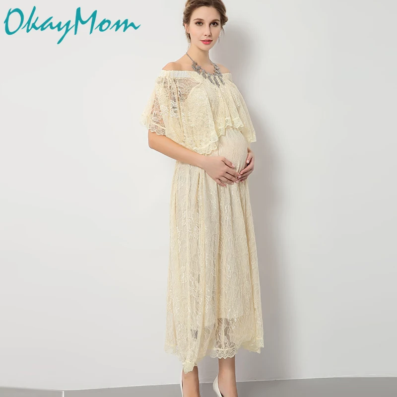 Maternity Photography Props Pregnancy Wear Elegant Lace Party Evening