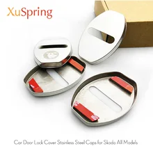 Per Skoda Kodiaq/Octavia/Yeti/Rapid/Superb/Fabia/Karoq 2017 2018 Serratura di Portello Della Copertura caps Car Styling Nuovo Stile 4 pcs
