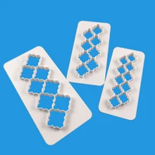 3 шт., геометрическое печенье с мастикой, черенки, пластиковый Фондант для форм кекса, инструменты для украшения тортов, домашние кухонные приспособления для выпечки