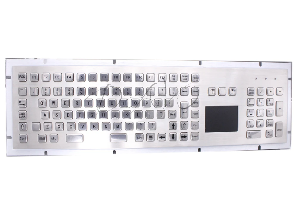 

Mechanical USB Metal Industrial Keyboard With Touchpad 103 keys Ruggedized Keyboard Stainless Steel USB kiosk Keypad