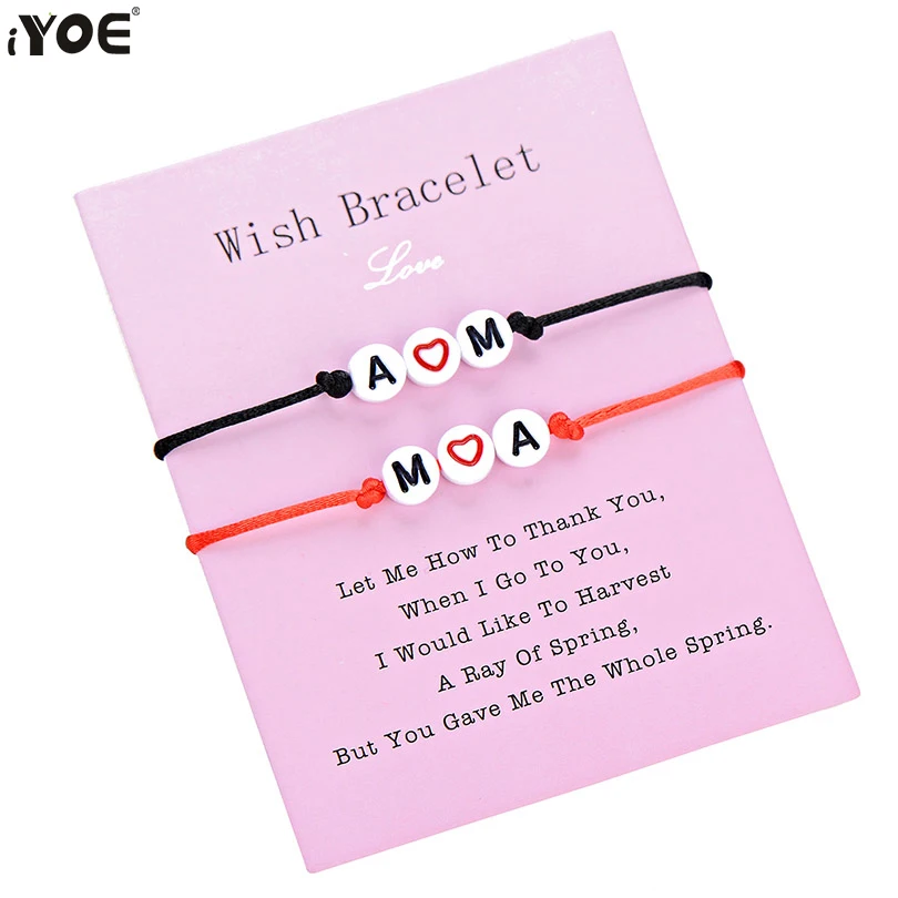 IYOE-pulseras personalizadas con para y mujer, brazalete de la amistad, color rojo y negro, nombre y corazón, 2 unids/lote por par - AliExpress y accesorios