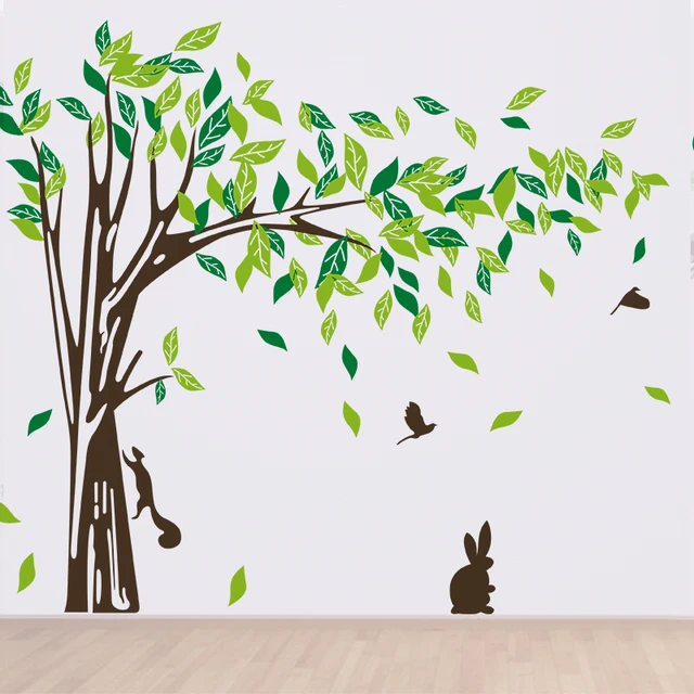 Cozy Homy Beautiful Tree Wall Decals Trees Birds Rabbits For Kids Cozy Homy Beautiful Tree Wall Decals Trees Birds Rabbits For Kids Rooms Wallpaper Murals
