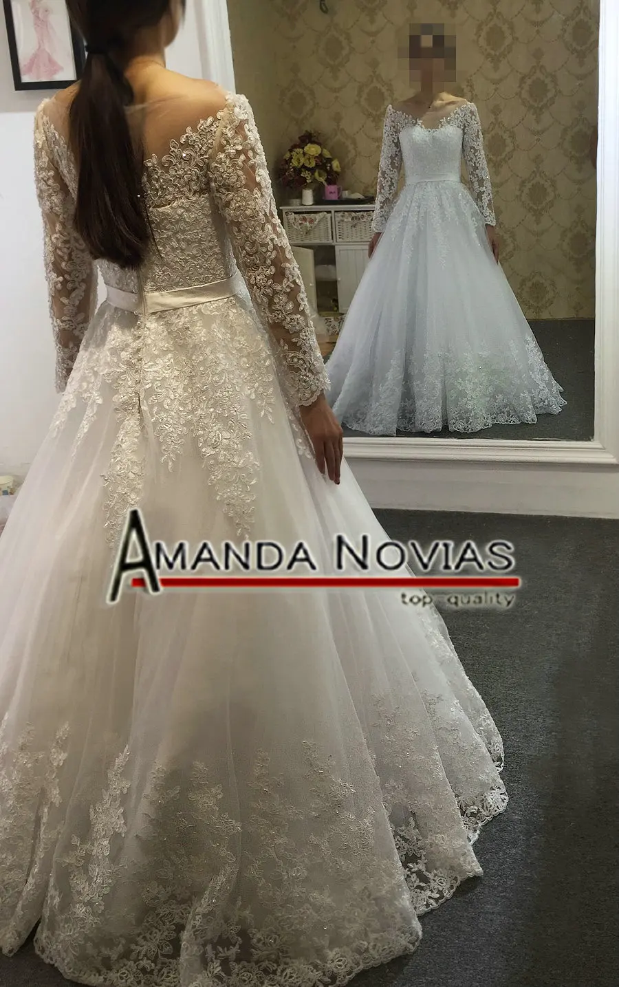 Vestido de festa кружевное свадебное платье с длинными рукавами трапециевидной формы без шлейфа кружевное свадебное платье