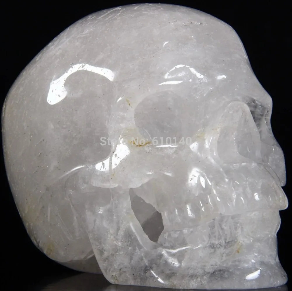 

Huge 4.2" QUARTZ ROCK CRYSTAL Carved Crystal Skull, Super Realistic, Healing