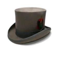 LUCKYLIANJI выберите размер настоящий перьевой President Lincoln официальный шерстяной войлок классический элегантный Mad Hatter выстроченный топ шляпа(Рост: 5,31 дюйма