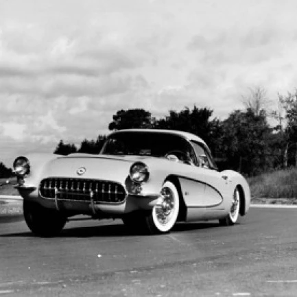 Chevrolet Corvette on the road Poster Print (18 x 24)