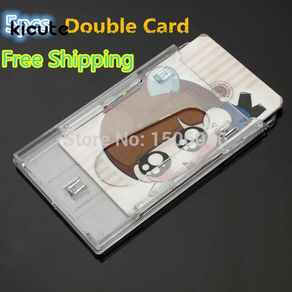 Image Promotion 5pcs High Quality Vertical Hard Plastic Badge Holder Double Card ID Transparent 10x6cm FREE SHIPPING