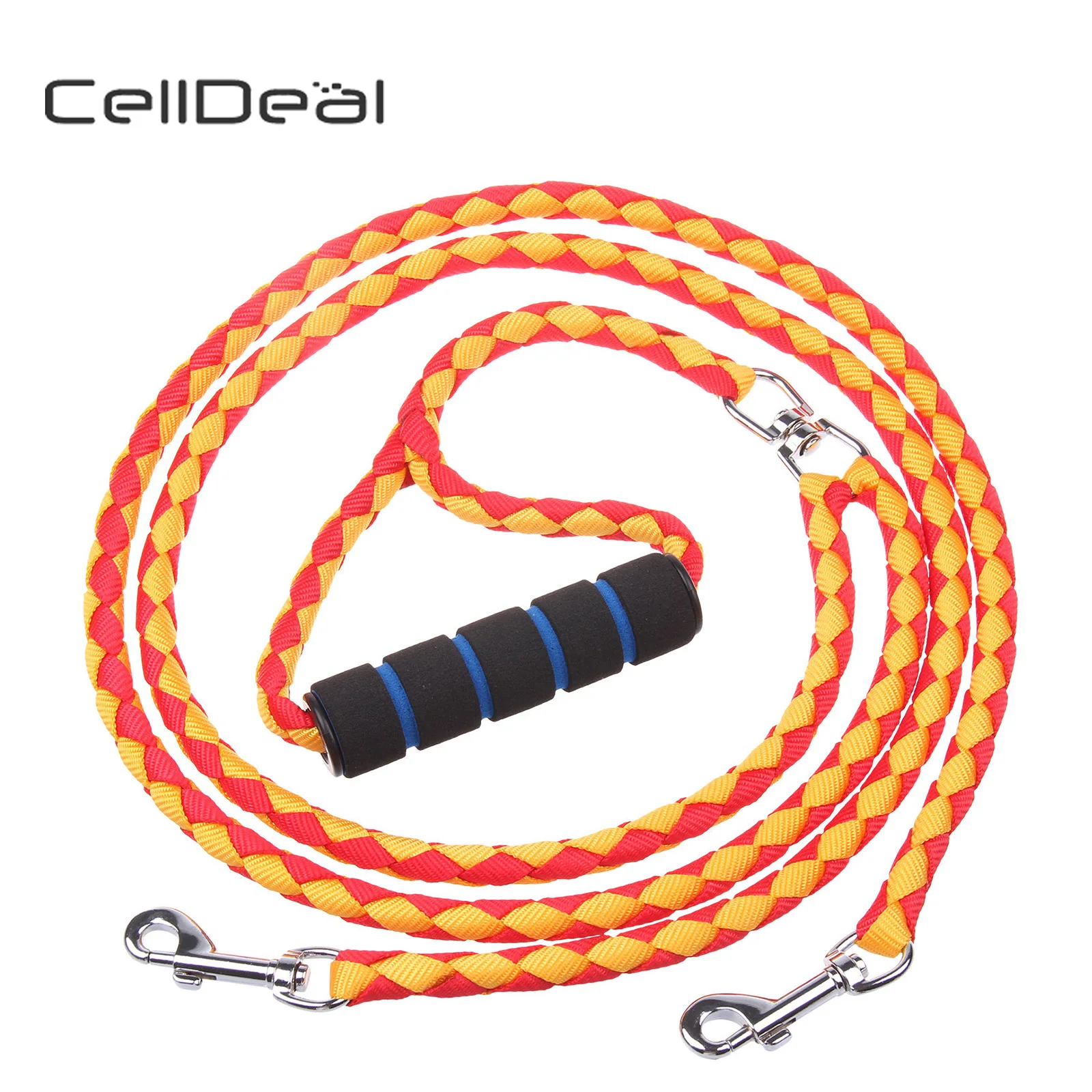 

2 Way No Tangle Coupler Multiple Duplex Double Dog Pet Walking Lead Nylon Leash German Shepherd Puppy Collar Double Leashes