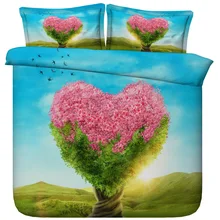 6 Parts Per Set Bed Sheet Set Fantasy Love Blossoming Tree 3d Bed set