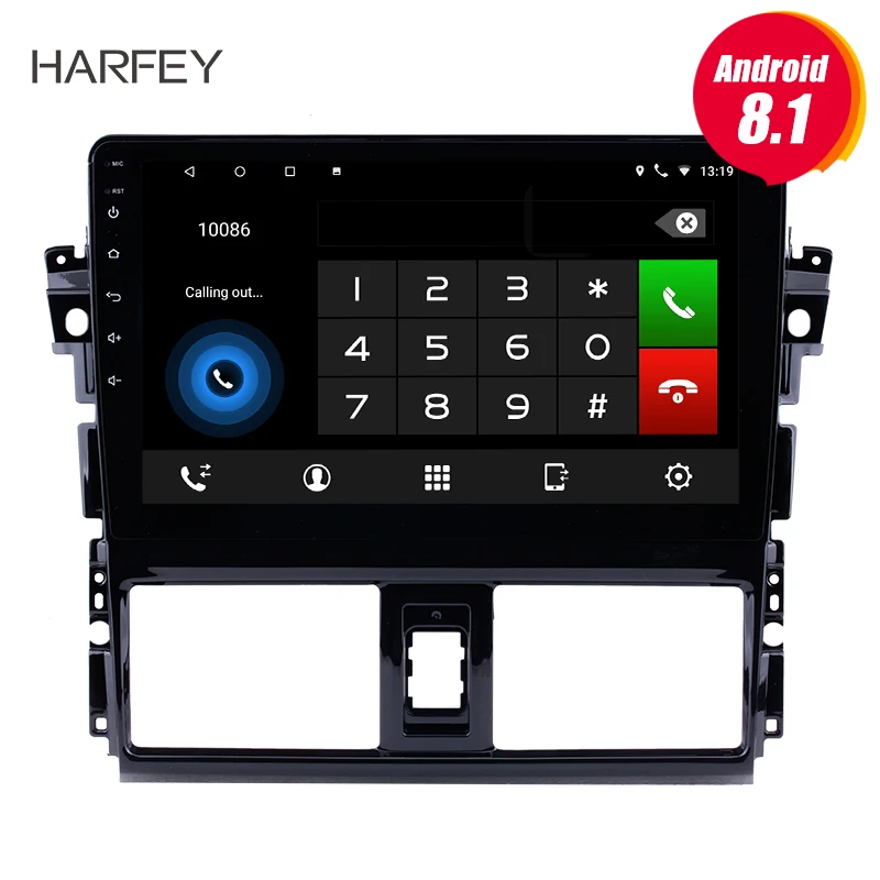 

Harfey Android 8.1 2Din 10.1" Car GPS Auto Radio Multimedia Player Head Unit For Toyota Vios 2013 2014 Mirror link Support DVR