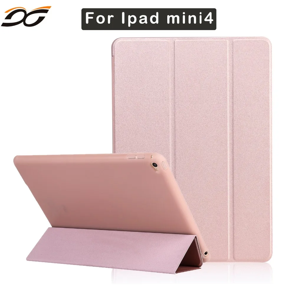 

Case For iPad mini 4 Xinysan PU Leather and Soft Silicone TPU Back Smart Cover Drop-proof Case for iPad mini 4 A1538 A1550