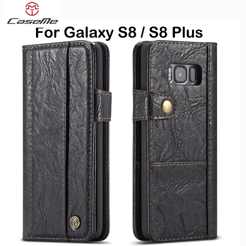 Wallet Flip Business Style Cover for Samsung Galaxy S8 S8 Plus Case Leather 360 Protect Card Holder Slim for Samsung S8 Plus