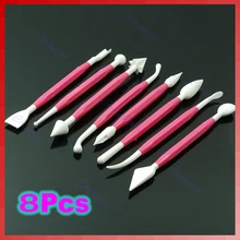 E74 6 sets (8 unids/set)/lot hand made fruit cake galleta que adorna pega flower fondant herramientas de modelado