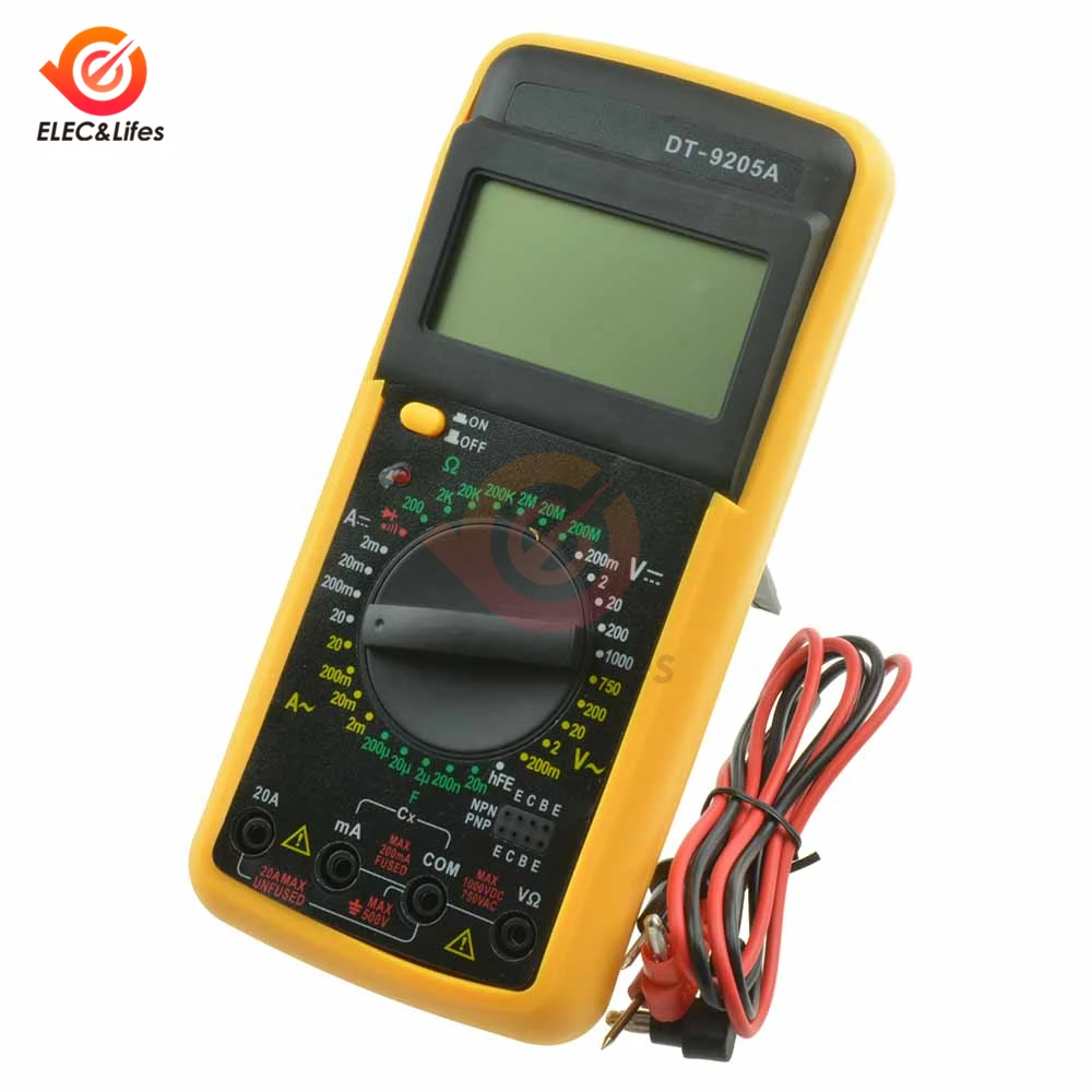 

DT9205A AC DC multimeter LCD Display Electric Handheld Tester Meter Digital Multimeter Multimetro Ammeter