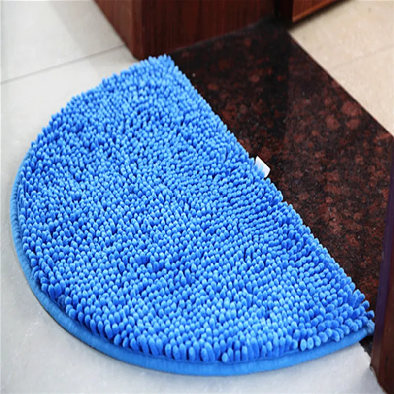 1Pcs Fashion Half Round Shag Microfiber Chenille Non-Slip Floor Mat Bedroom Kitchen Area Rug Carpet Washable Absorbent Bath Mat 1Pcs Fashion Half Round Shag Microfiber Chenille Non-Slip Floor Mat Bedroom Kitchen Area Rug Carpet Washable Absorbent Bath Mat