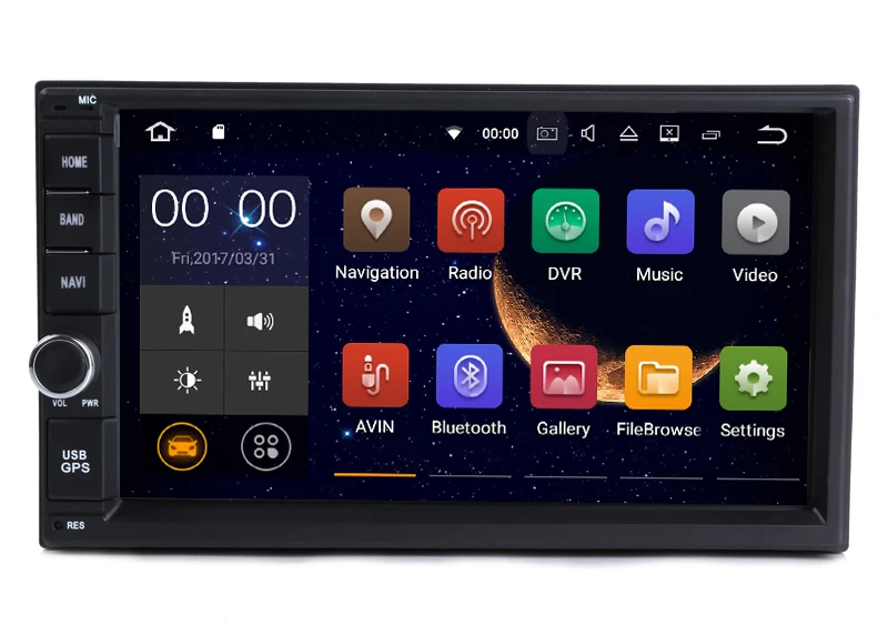 Cheap In Dash Android 7.1-CPU Double 2 Din Car radio GPS Navi Radio Player Stereo Headunit Video BT Car PC CD WiFi 3G car parking 0