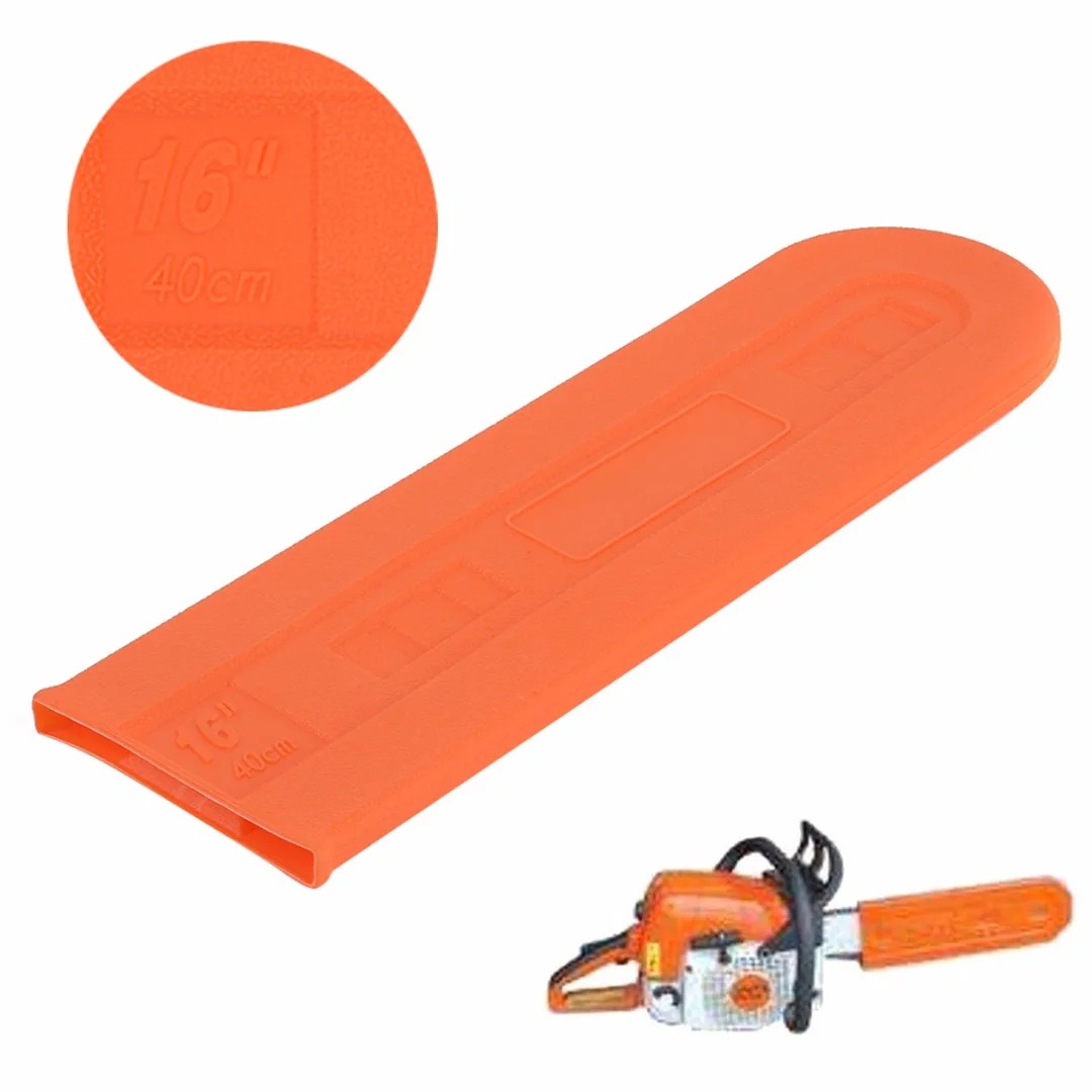 Mayitr 14 / 16'' Inch Chainsaw Bar Cover Scabbard Protector Universal Guide Plate Set Orange