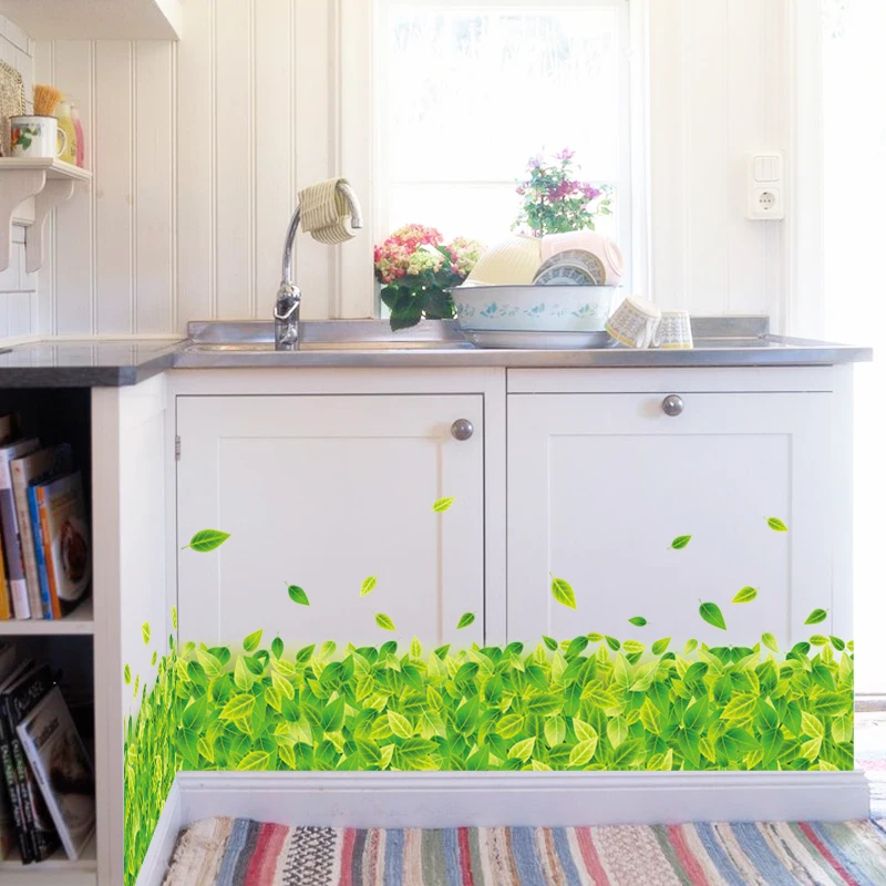 

Green Leaf Living room Nursery Window Bathroom Removable Self-adhesive Vinyl DIY Wall Stickers Decals Home Decoration Art Murals