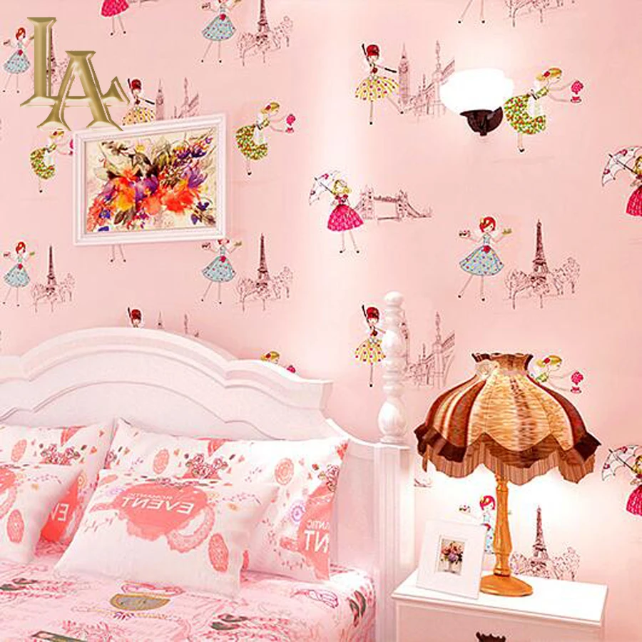 Modern Cozy Cartoon Ballet Girls Bedroom Wallpaper For 