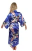 ¡Oferta! bata de rayón de seda azul para mujer, Kimono Yukata, lencería Sexy para mujer china, ropa de dormir talla grande S M L XL XXL XXXL A-046 ► Foto 2/4