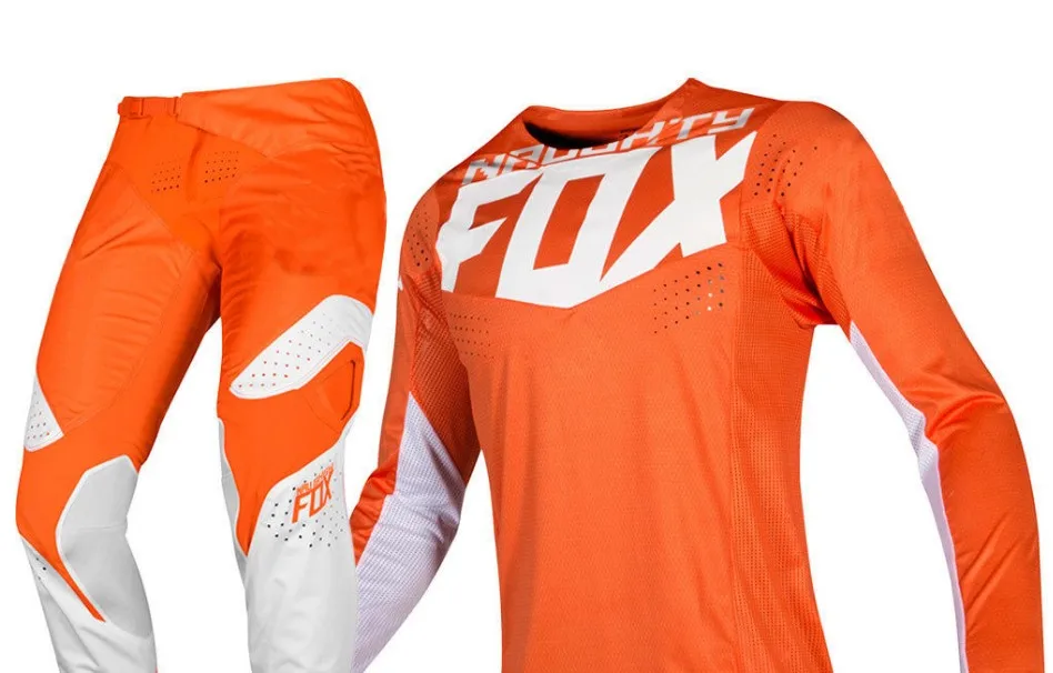 Новинка 2019 Мужская спортивная одежда NAUGHTY FOX MX оранжевая/белая майка и штаны на 360