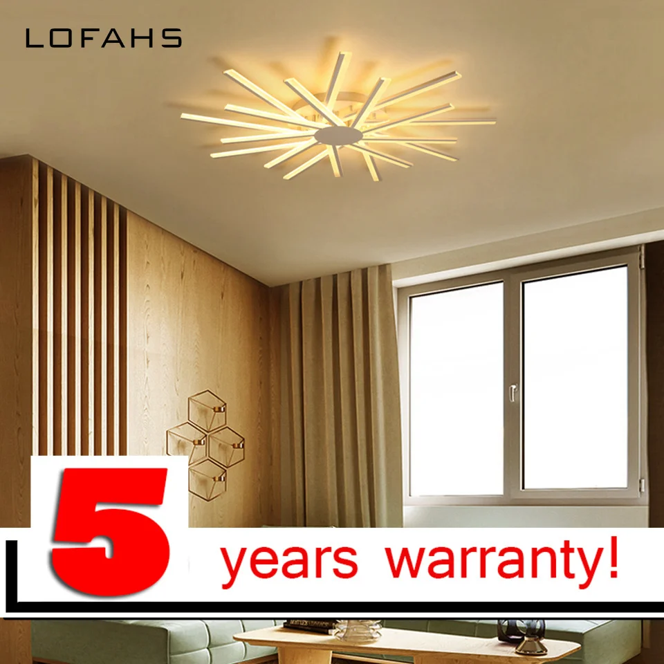 LOFAHS, современная светодиодная люстра, лампа с дистанционным управлением, Потолочная люстра, осветительная арматура для столовой, гостиной, спальни, кухни, салона, дома