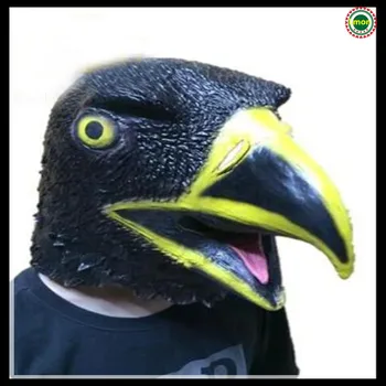 

Black Color Eagle Mask Natural Eco-friendly Latex Emulsion Eagle Head Mask Halloween Christmas Fastivals Party Performance Mask