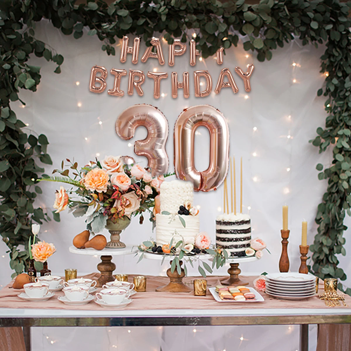 Huiran Happy Birthday Balloons Rose Gold Ballons 18 21 30 40 50 