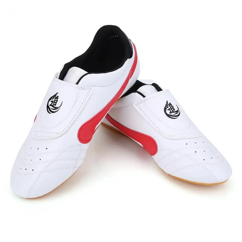 Children Men PU Taekwondo Shoes Martial Art Chinese Kung Fu White Soft Cosy Kids