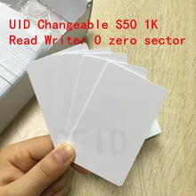 UID карты RFID Сменные записываемые близость смарт карты 13,56 МГц блок 0 HF копия клон Libnfc Proxmark3 10 шт./лот