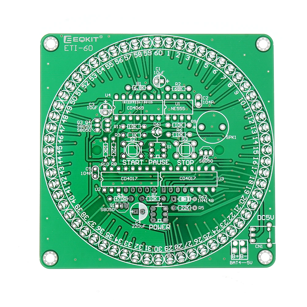 DC 5 В в 60 секунд электронный таймер комплект diy запчасти пайки практика доска 84x84 мм