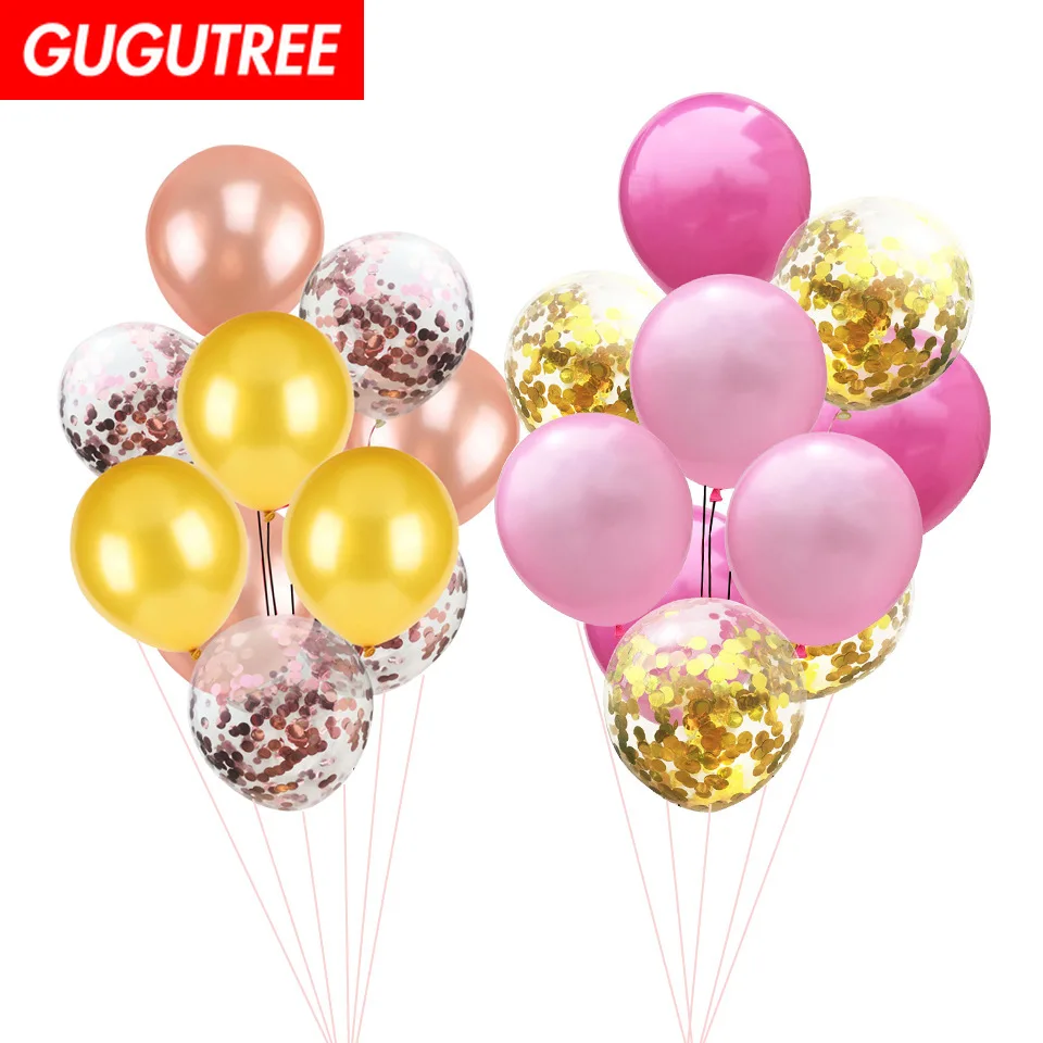 

GUGUTREE PARTY 10pcs 12inch black pink blue green latex ballon wedding event christmas halloween festival birthday party PD-137