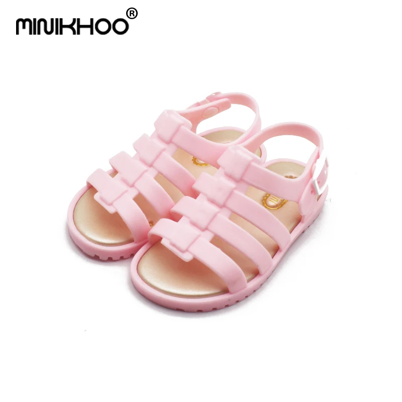 

Mini Melissa 2018 Mini Children Jelly Shoes Roman Girls Boys Sandals Hollow Baby Shoes Non-slip Sandals High Quality Shoes