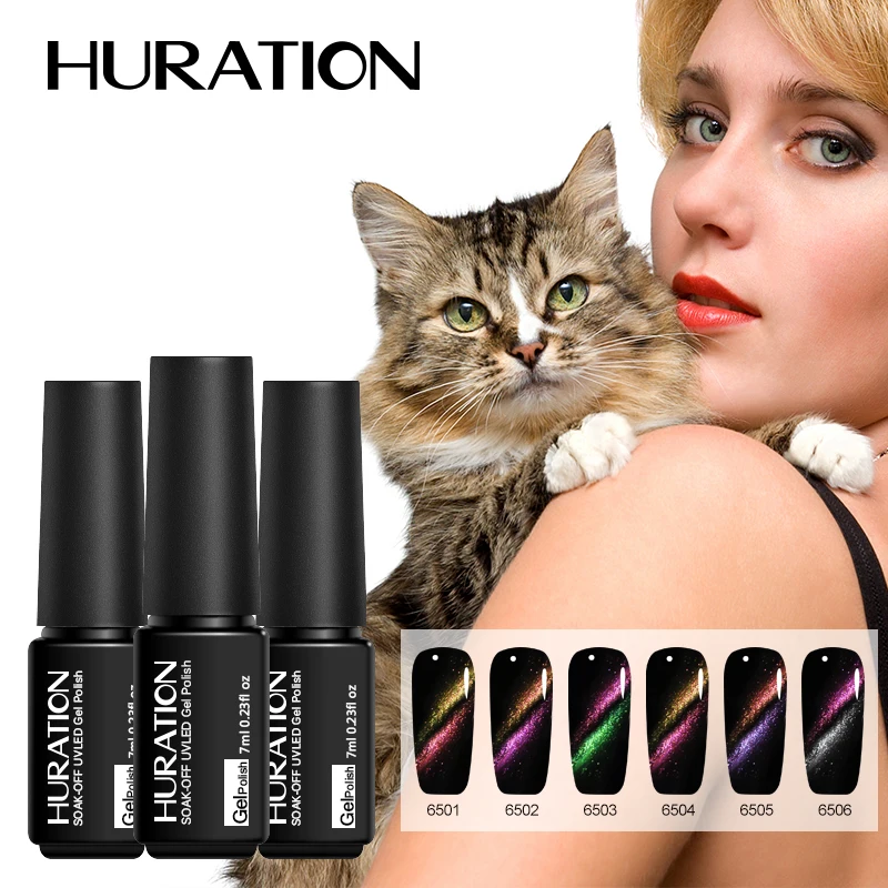 Хамелеон Huration 3D кошачьи магниты для глаз Гель лак ногтей LED UV Lucky Cat Eye дизайн